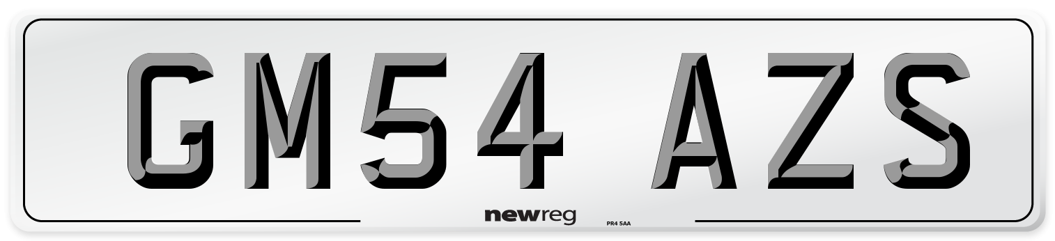 GM54 AZS Number Plate from New Reg